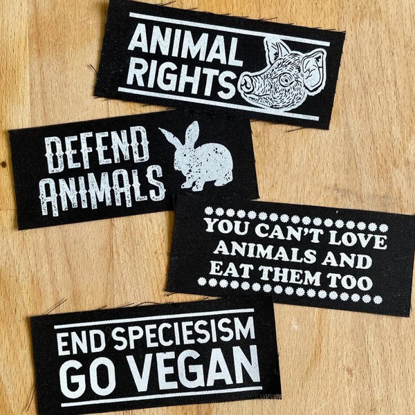 Vegan Patches Pack Size 12*5 CM, Animal Rights, Defend Animals, End Speciesism, Go Vegan, Vegan Patch, Patch, Love Animals, Vegan Activist