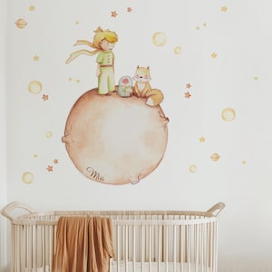 The Little Prince Wall Decal. 39.37 x 27.56 inches. Wall sticker. Nursery wall art. Kids room decor. Petit prince sticker. Cute wall decor