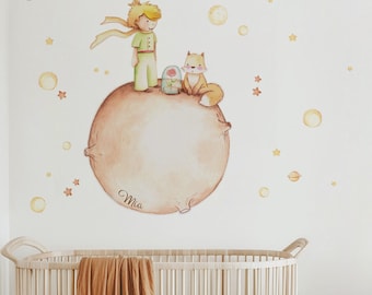 The Little Prince Wall Decal. 39.37 x 27.56 inches. Wall sticker. Nursery wall art. Kids room decor. Petit prince sticker. Cute wall decor