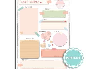 Daily planner printable. printable habit tracker. schedule day printable. dietario agenda digital imprimible. digital planner planning dairy