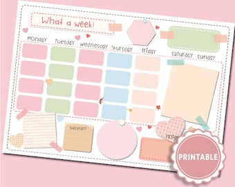 Weekly planner printable. printable habit tracker. schedule weekly printable. planner insert. habit track printable weekly week to do list