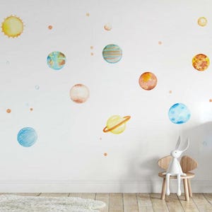 Kids Planet Wall Decal – Solar System Wall Sticker. Space Nursery Decor. Removable Vinyl Wall Art for Boys or Girls Room, nursery wall decor
