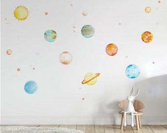 Kids Planet Wall Decal – Solar System Wall Sticker. Space Nursery Decor. Removable Vinyl Wall Art for Boys or Girls Room, nursery wall decor