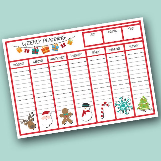 Christmas Weekly Planner Printable In A4 Size Planificador Etsy Christmas Weekly Planner Printable In A4 Size Planificador Etsy