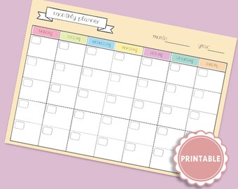 Monthly planner printable. printable habit tracker. schedule weekly printable. planner insert .habit track printable. digital planner