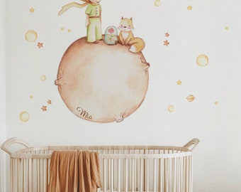 The little prince wall decal. wall sticker little prince. nursery wall sticker. wall stickers nursery little prince. hand painted vinyl