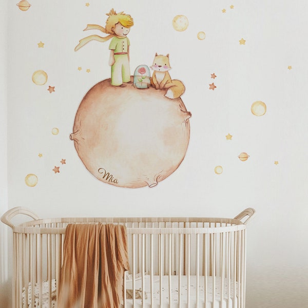 Le sticker mural du Petit Prince. 39,37 x 27,56 pouces. Autocollant mural. Art mural de chambre d’enfant. Décoration de chambre d'enfant. Autocollant Petit Prince. jolie décoration murale