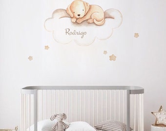 Puppy Vinyl Wall Decal. Child's Room Wall Decal - Dog Puppies Wall Decals . Dog wall sticker. Nursery Vinyl Wall Decal - Puppy Stickerrs.