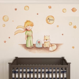 The little prince wall decal. wall sticker little prince. nursery wall sticker. wall stickers nursery little prince. hand painted vinyl