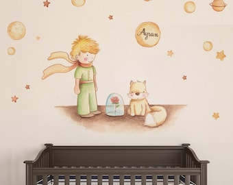 The little prince wall decal. wall sticker little prince. nursery wall sticker. wall stickers nursery little prince. hand painted vinyl