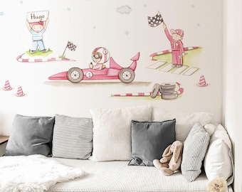 Racing Car Wall Decal for Kids – Nursery Wall Sticker for Baby Boy Room | Sports Theme Wall Decor | Race Car Vinyl Sticker
