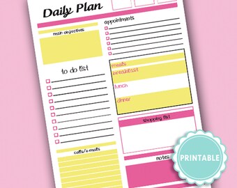 Daily planner printable. printable habit tracker. schedule day printable. dietario agenda digital imprimible. digital planner planning dairy