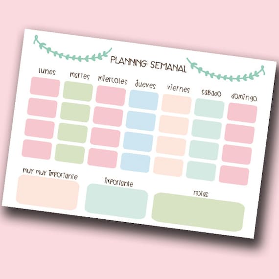 planificador semanal descargable para imprimir en a4 planning etsy planificador de bodas para imprimir