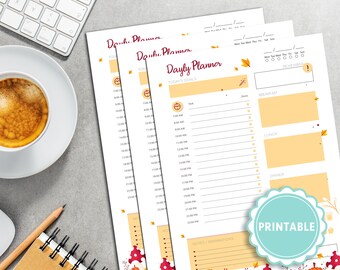 Autumn planner daily printable. December habit tracker. schedule weekly printable. Thanksgiving printable habit track planner planning dairy