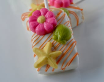 Luau Party, Polynesian Princess, Chocolate Rice Krispie Treats (12), Hawaiian Princess, Tropical Party, Hawaiian Party, Beach Favor,