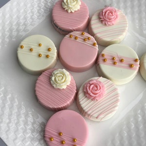 Baby Shower Favor, Baby Girl, Baby Boy, Chocolate, First Birthday, Chocolate Covered Cookie, Party Favors, Wedding Favors, elegant cookies