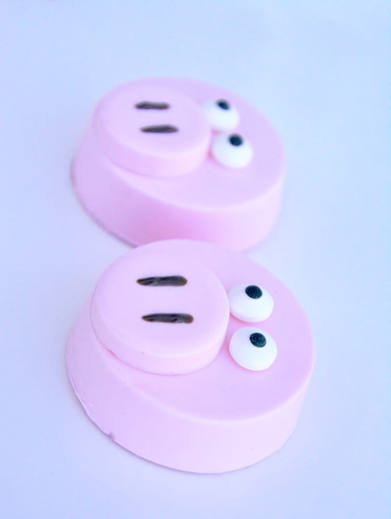 Pig Chocolate Covered Oreos 12 Peppa Pig Favors Pig Etsy