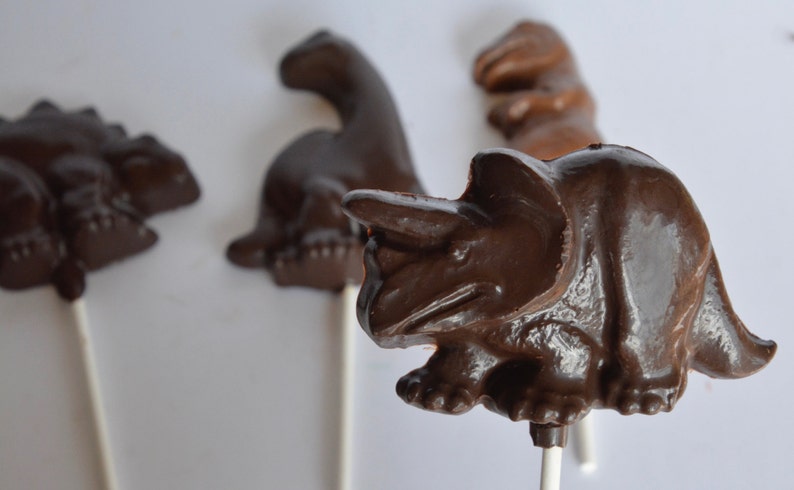 Chocolate Dinosaur Lollipops 12, Chocolate Dinosaur, Chocolate Dinosaur Favors, Dinosaur Party Chocolates, Dinosaur Chocolate Candy, Candy image 4