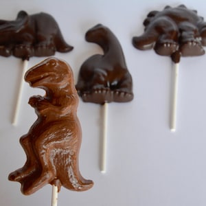 Chocolate Dinosaur Lollipops 12, Chocolate Dinosaur, Chocolate Dinosaur Favors, Dinosaur Party Chocolates, Dinosaur Chocolate Candy, Candy image 2