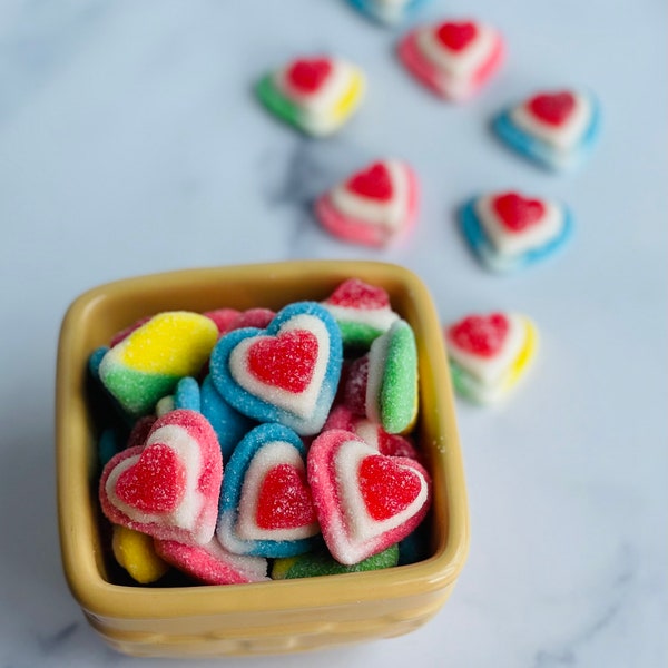 Candy Pouch, Gummy Hearts, Gummy Candy, Candy Box, Candy Cart, Candy Jar, Candy Bags, Bulk Candy, Heart Candy, Candy Buffet, Gift for Kids