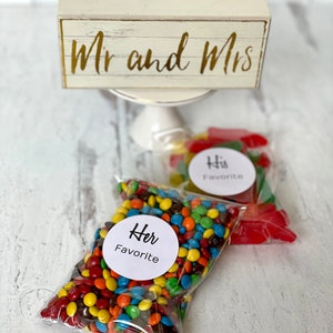 His and Her Favorite Wedding Favor Bags, Hotel Welcome Bags, Wedding Welcome Bags, 10 HIS Favorite and 10 HER Favorite Stickers image 8