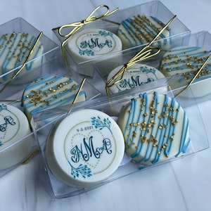 Personalized Wedding Oreos, Wedding Cookies, Chocolate Covered Oreos, Custom Bridal Shower Gift, Rustic Wedding Favors, College Announcement