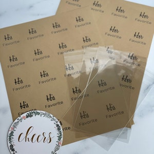 His and Her Favorite Wedding Favor Bags, Hotel Welcome Bags, Wedding Welcome Bags, 10 HIS Favorite and 10 HER Favorite Stickers image 2