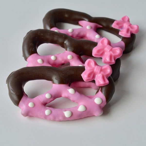 Chocolate, Chocolate Covered Pretzels (12), Chocolate Dipped Pretzels, Chocolate pretzels, Baby Shower, First Birthday, Candy, Chocolate