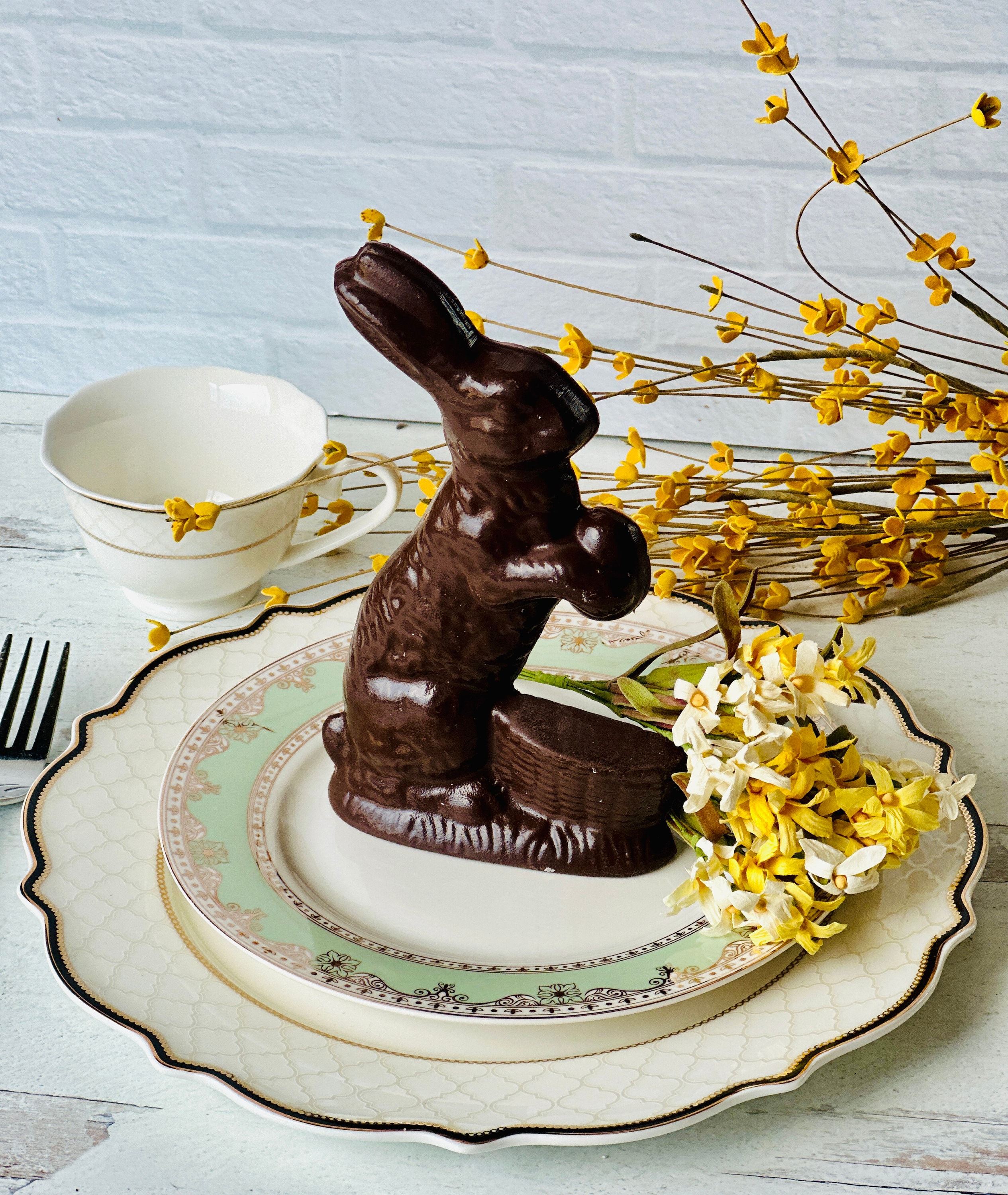 Solid Chocolate Easter Bunny With Egg (set of 2) - Etsy, image size:2530x3000