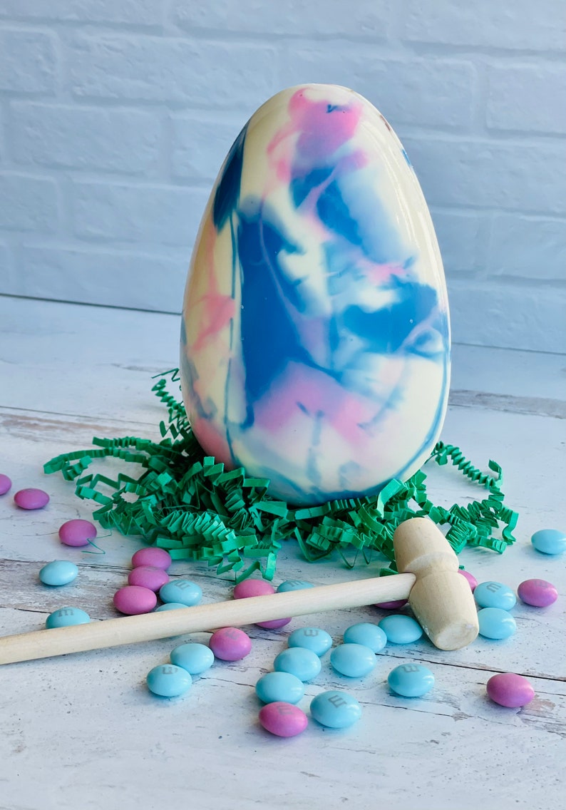 Breakable Chocolate Egg Egg Chocolate Gender Reveal Easter Etsy