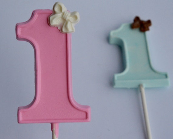 Chocolate Lollipop Number ONE (12), First Birthday Lollipops, Chocolate Birthday Party Favors, Baby First Birthday, Chocolate Candy Il_570xn