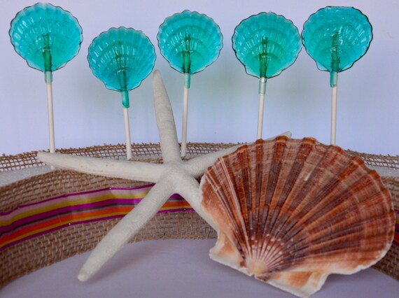 Beach Wedding, Mermaid Birthday Party, Nautical Wedding Favors, Beach Baby Shower, 12 Shell Lollipops Il_570xn