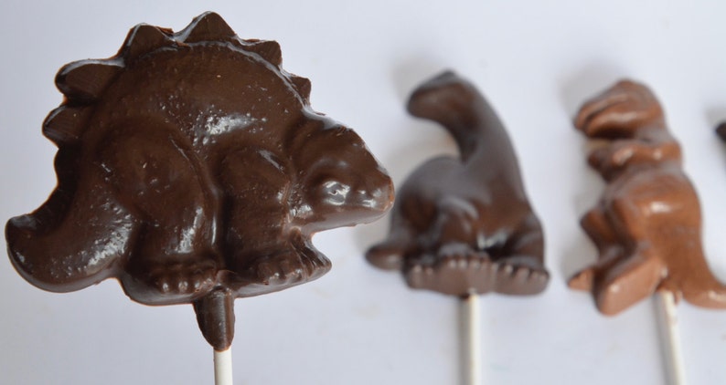 Chocolate Dinosaur Lollipops 12, Chocolate Dinosaur, Chocolate Dinosaur Favors, Dinosaur Party Chocolates, Dinosaur Chocolate Candy, Candy image 3