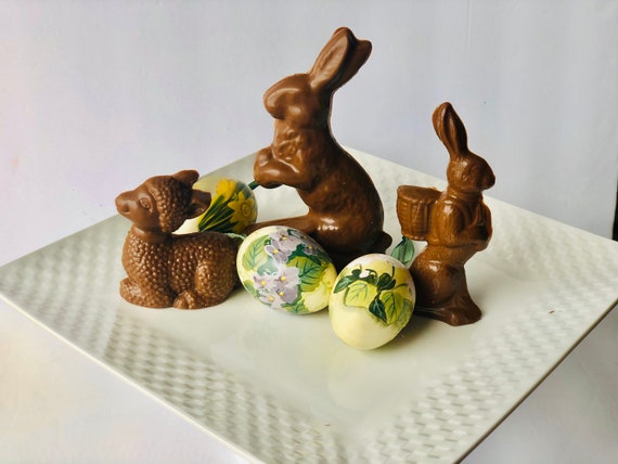 Easter Bunny, Easter Basket, chocolate Bunny, Easter Bunny, Easter Candy, Chocolate Lamb, Easter Lamb (Two of each item) Il_570xn