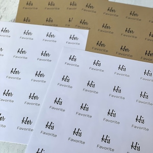 His and Her Favorite Wedding Favor Bags, Hotel Welcome Bags, Wedding Welcome Bags, 10 HIS Favorite and 10 HER Favorite Stickers image 3