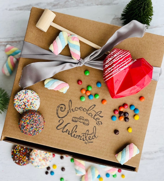 Breakable Chocolate Heart Halloween Valentines Candy Box Etsy