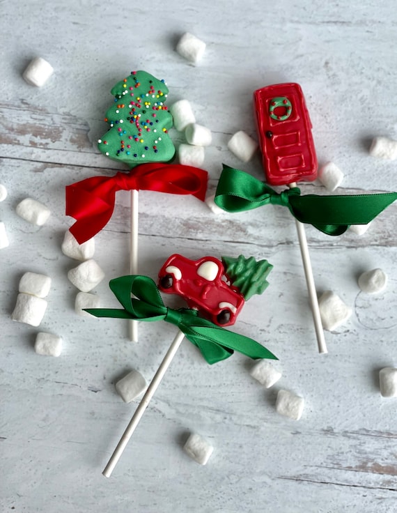 Red Truck Cake Pop Gift, Christmas cake pops, Holiday Treats, Holiday Gift, Red Truck Gift, Red Truck Christmas, Christmas treats Il_570xn
