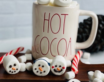 Hot Cocoa SnowmanTopper, Hot Chocolate, Stocking Stuffer, Hot Cocoa, Hot Cocoa Gift, Snowman Marshmallows, Teacher Gift, Set of 6