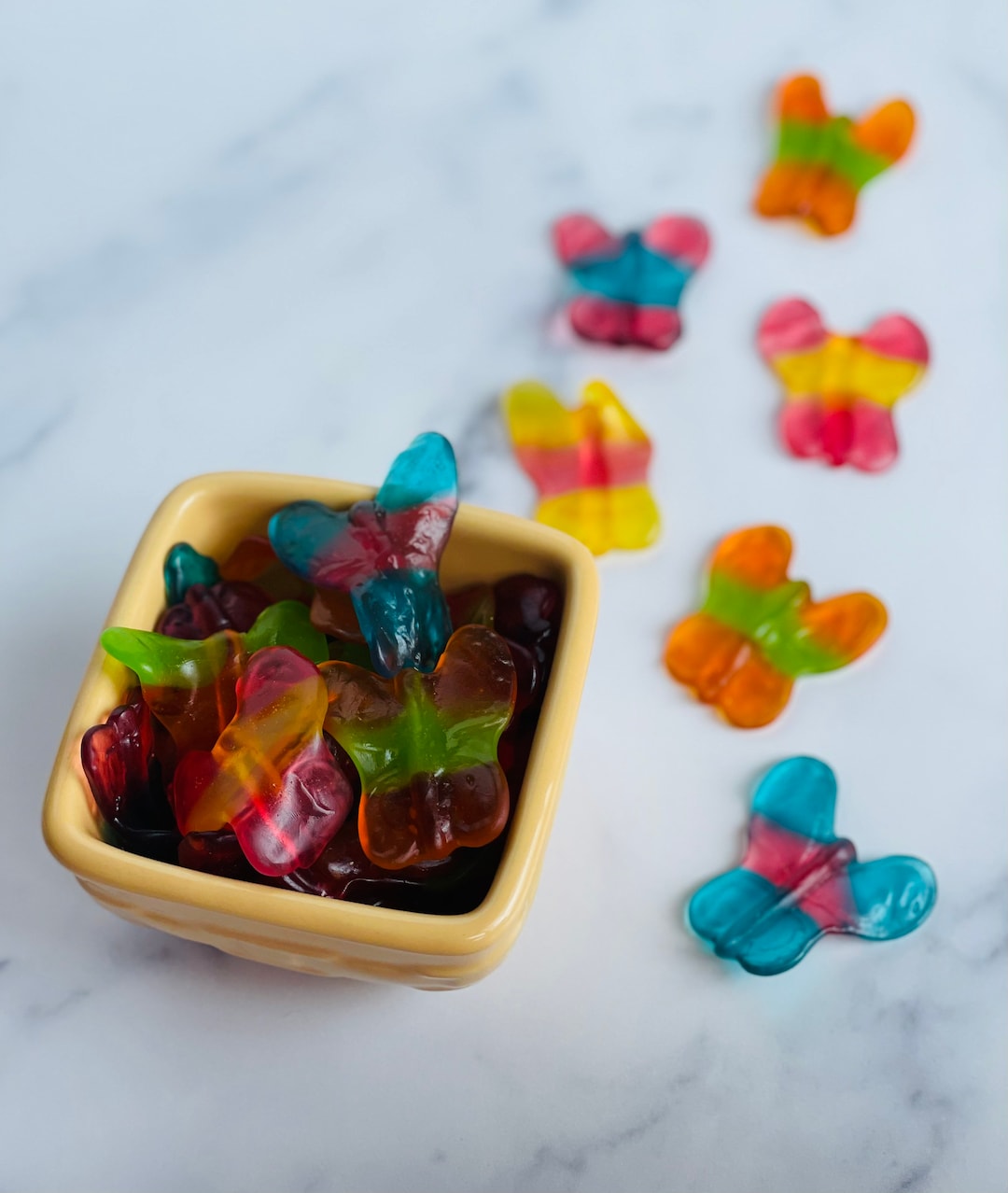 Gummies, Gummy Butterfly, Gummy Candy, Candy Box, Candy Cart, Candy Jar