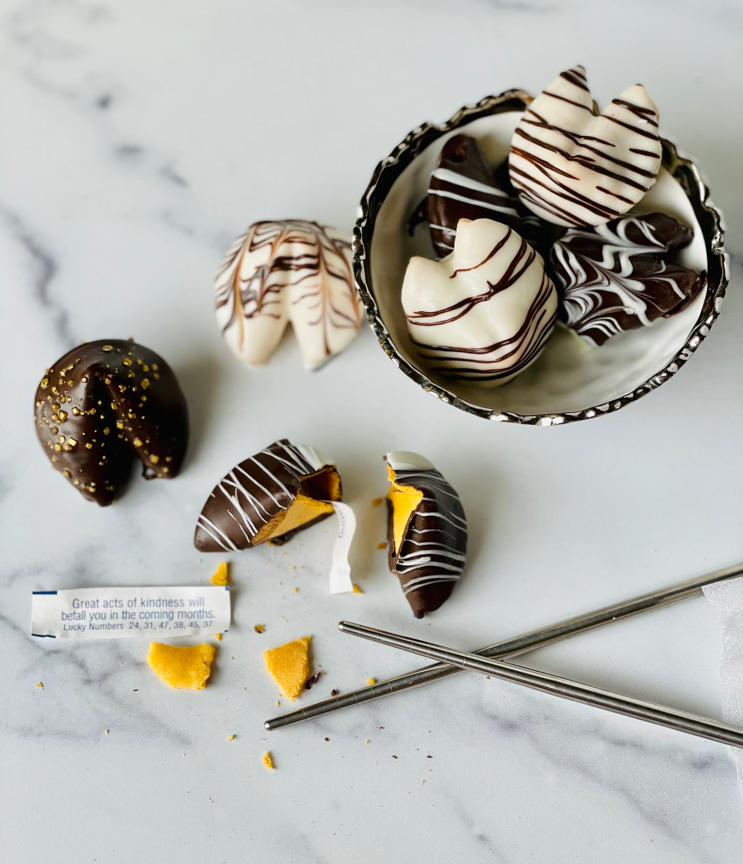 Chocolate Dipped Fortune Cookies Chocolate Dipped Fortune Cookies