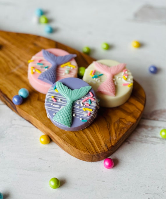 12 Mermaid Cookies, Chocolate, Under the Sea Party, Mermaid Birthday, Party Favors, Mermaid Theme, Mermaid Tail Il_570xn