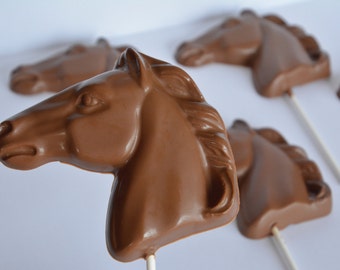 Chocolate Horse Lollipop (12),Horse Party Favors, Chocolate, Equestrian, Dressage, Barrel Racing, Horses, Equine, Horse Party, Candy Buffet,