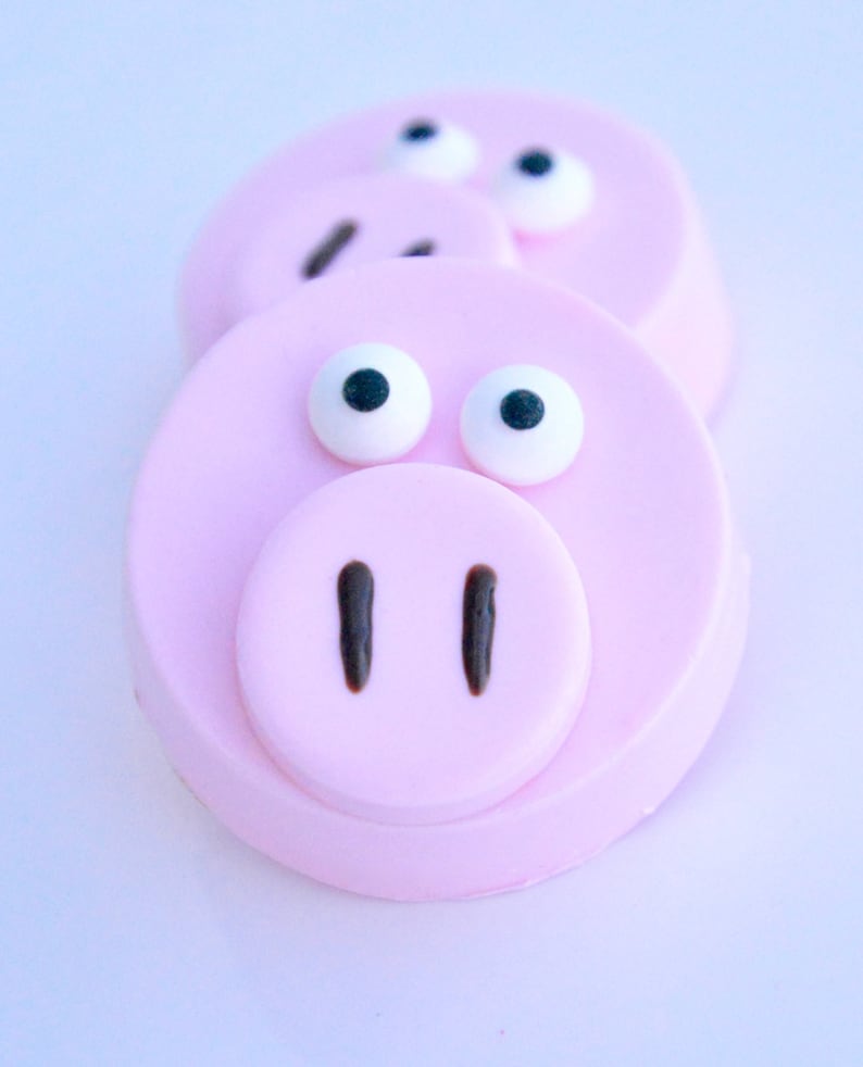 Pig Chocolate Covered Oreos 12 Peppa Pig Favors Pig Etsy