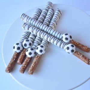 Chocolate Covered Soccer Themed Pretzels