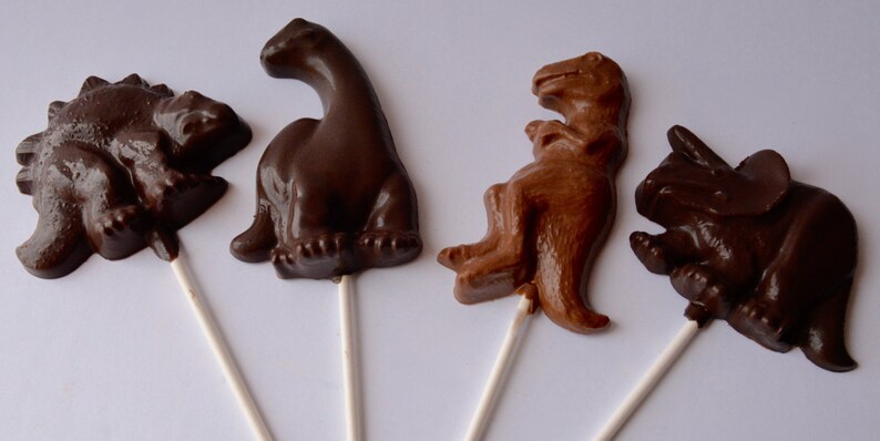 Chocolate Dinosaur Lollipops 12, Chocolate Dinosaur, Chocolate Dinosaur Favors, Dinosaur Party Chocolates, Dinosaur Chocolate Candy, Candy image 5