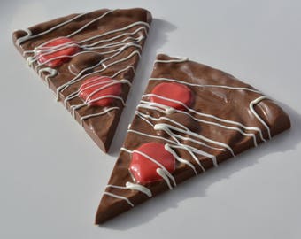 Chocolate Pizza (6), Party Favor, Chocolate Pizza Slice, Party Food, Pizza Candy, Pizza Chocolate Favor, Candy, Chocolate, Pizza