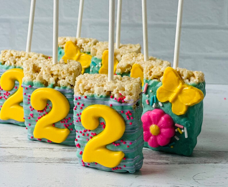 Chocolate Covered Rice Krispy Treats Birthday Favors Etsy