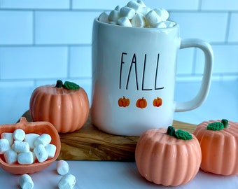 Set of 4 Pumpkin Hot Chocolate Bombs, Pumpkin Spice, Chocolate Bombs, Cocoa Bombs Marshmallows, Large Hot Cocoa bombs for Kids, Fall Cocoa