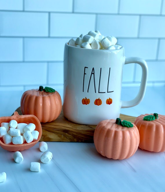 Set of 4 Pumpkin Hot Chocolate Bombs, Pumpkin Spice, Chocolate Bombs, Cocoa Bombs Marshmallows, Large Hot Cocoa bombs for Kids, Fall Cocoa Il_570xn