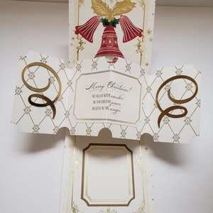 Christmas pop up card, Christmas swivel and pop card, seasonal 3D dimensional card, holiday card, handmade christmas card
